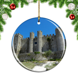 Castle Obidos Portugal Christmas Ornament