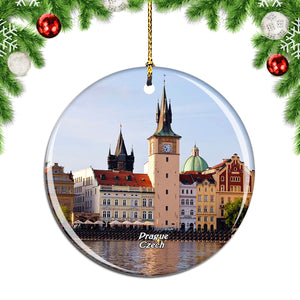 Czech Tower Cathedral Landscape Prague Christmas Ornament