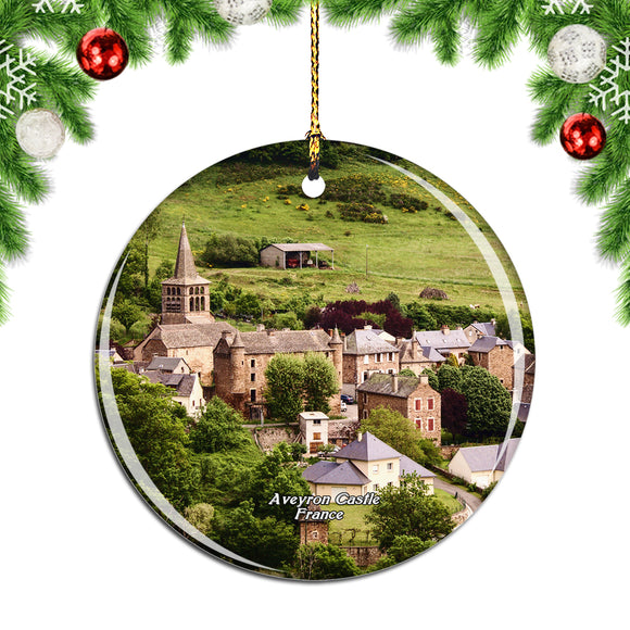 France Aveyron Castle Christmas Ornament