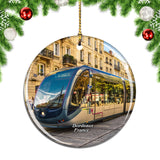 France Bordeaux Tram Christmas Ornament