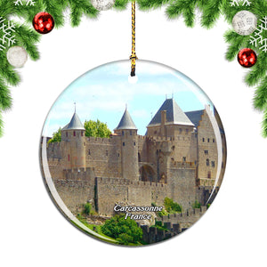 France Castle Carcassonne Christmas Ornament