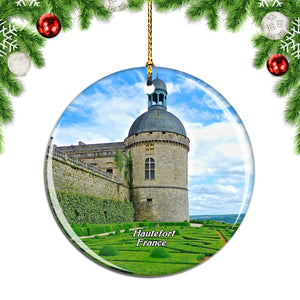 France Hautefort Castle Christmas Ornament