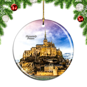 France Mont St Michel Normandy Christmas Ornament