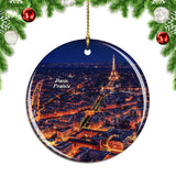 France Night Paris Christmas Ornament