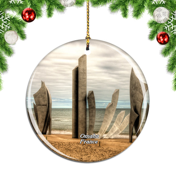 France Omaha Beach Christmas Ornament