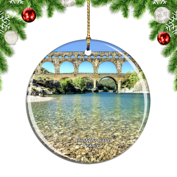 France Pont Du Gard Christmas Ornament