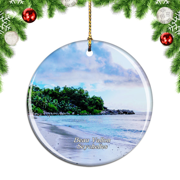 Beau Vallon Beach Seychelles Christmas Ornament