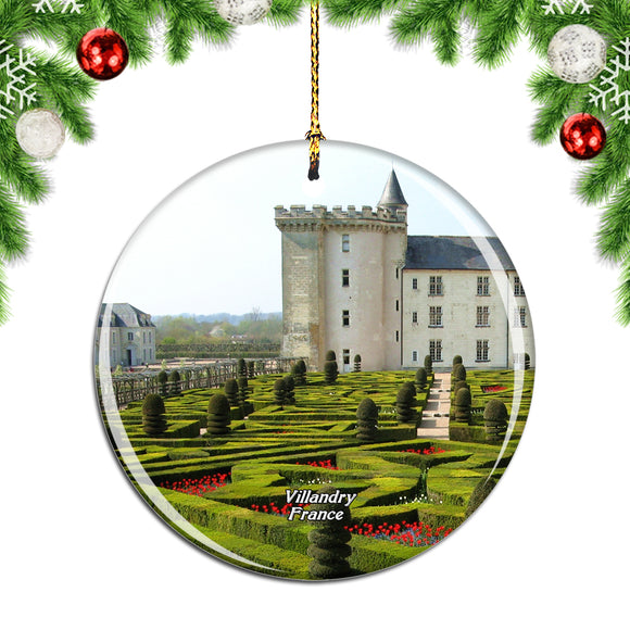 France Villandry Castle Christmas Ornament