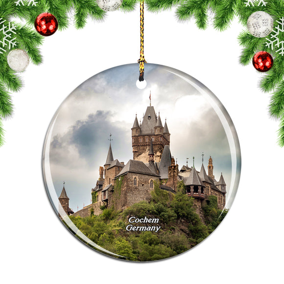 Germany Castle Reichsburg Cochem Christmas Ornament