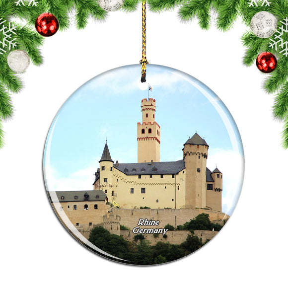 Germany Castle Rhine Rhone Christmas Ornament