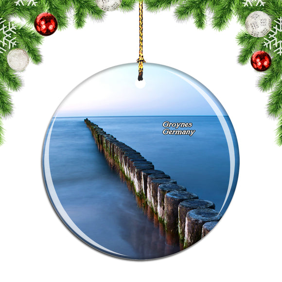 Germany Groynes Baltic Sea Christmas Ornament