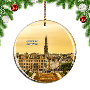 Belgium Cathedral Brussels Christmas Ornament