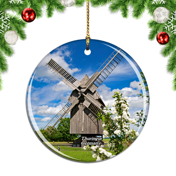 Germany Windmill Jena Thuringia Christmas Ornament