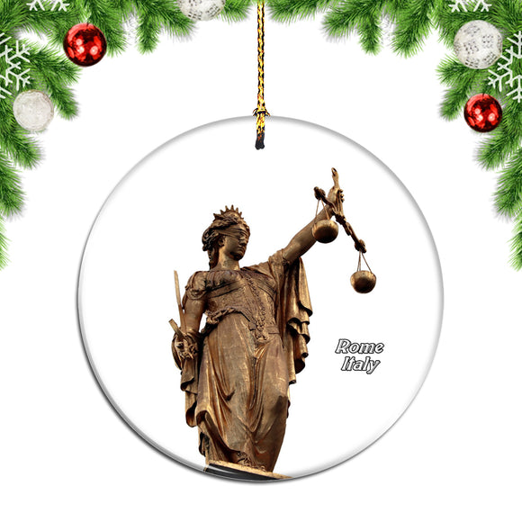 Goddess Of Justice Rome Italy Christmas Ornament