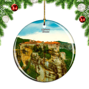 Meteora Greece Christmas Ornament