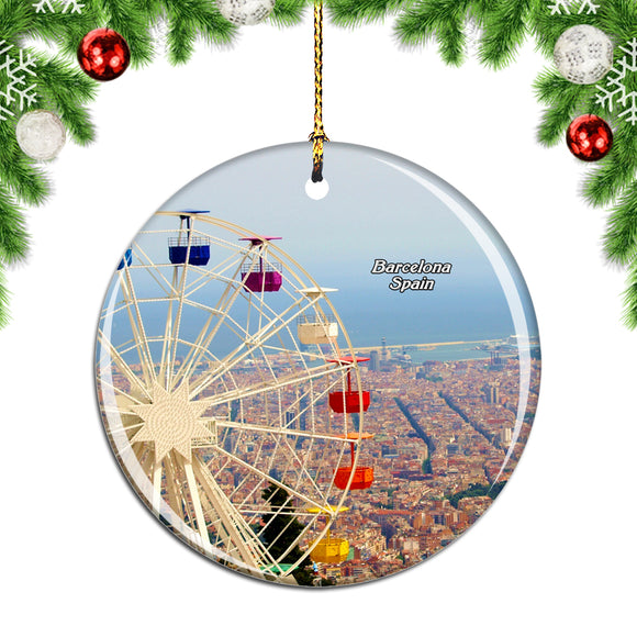 Spain Barcelona Sightseeing Christmas Ornament