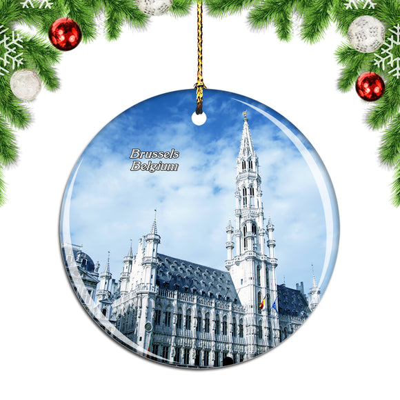 Belgium Grand Place Brussels Christmas Ornament