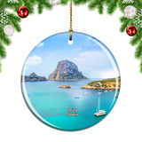 Spain Coast Rock Sea Bay Ibiza Christmas Ornament