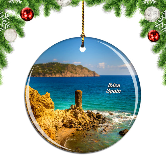 Spain Ibiza Cliffs Christmas Ornament