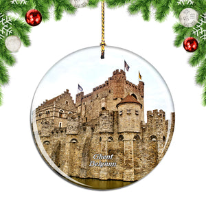 Belgium Gravensteen Castle Ghent Christmas Ornament