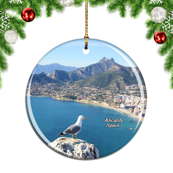 Spain Seagull Calpe Alicante Christmas Ornament