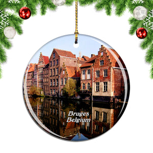 Belgium Historic Centre of Brugge Bruges Christmas Ornament