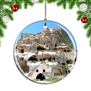 Turkey Cappadocia Inhabited Troglodyte Uchisar Christmas Ornament