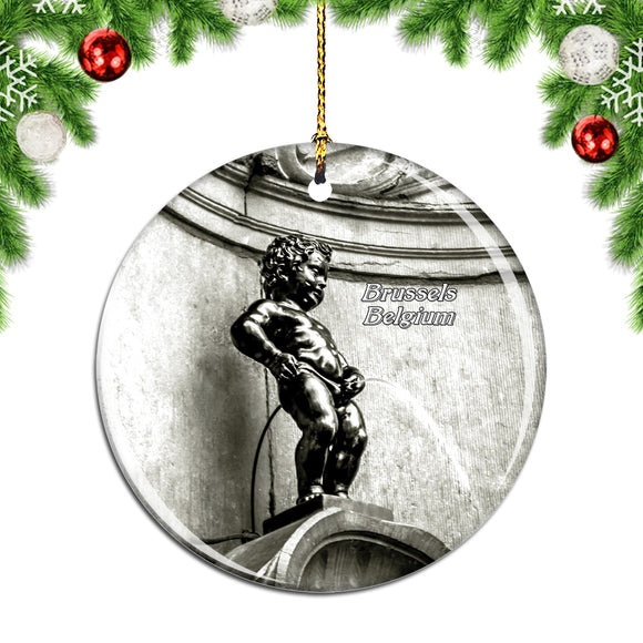 Belgium Manneken Pis Brussels Christmas Ornament