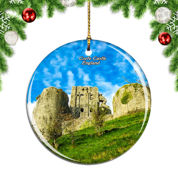 UK England Corfe Castle Christmas Ornament