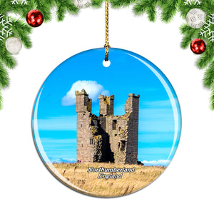 UK England Dunstanburgh Castle Northumberland Christmas Ornament