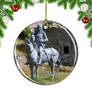 UK England Jersey Castle Christmas Ornament