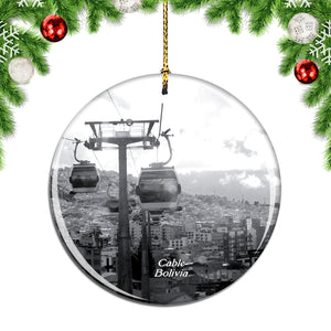 Cable Car Bolivia Christmas Ornament