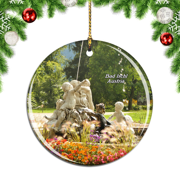 Austria Bad Ischl Villa Park Fountain Christmas Ornament