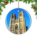 Belgium St. Michael and St. Gudula Cathedral Brussels Christmas Ornament