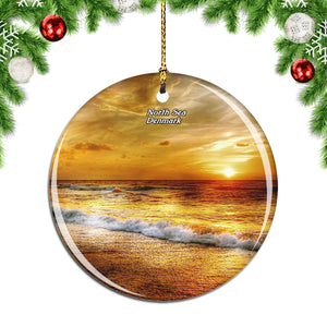 Denmark Henne Strand North Sea Christmas Ornament