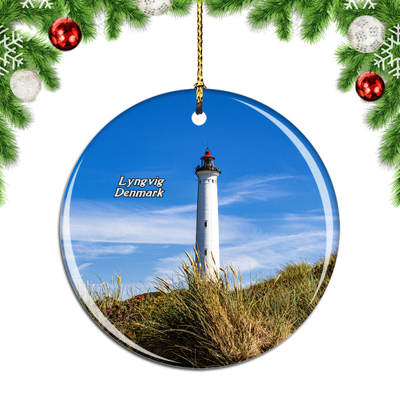 Denmark Lyngvig Lighthouse Christmas Ornament