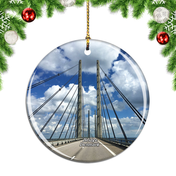 Denmark Sweden Bridge Christmas Ornament