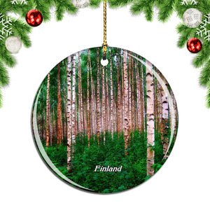 Finland Birch Trees Christmas Ornament