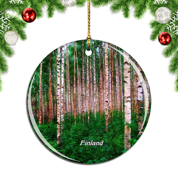 Finland Birch Trees Christmas Ornament