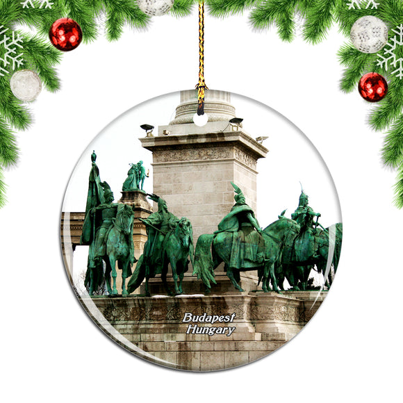 Hungary Budapest Heroes Square Christmas Ornament