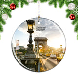 Hungary Chain Bridge Budapest Christmas Ornament