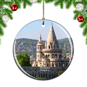 Hungary Fishermen's Bastion Budapest Christmas Ornament