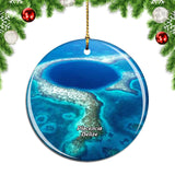 Belize Great Blue Hole Christmas Ornament