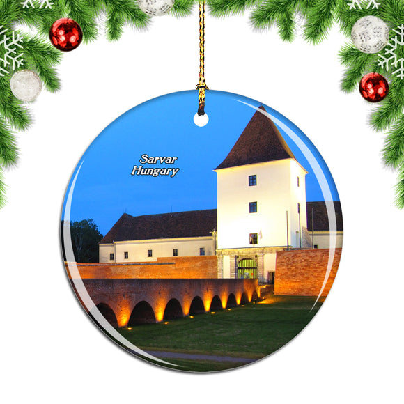 Hungary Sarvar Bridge Castle Christmas Ornament