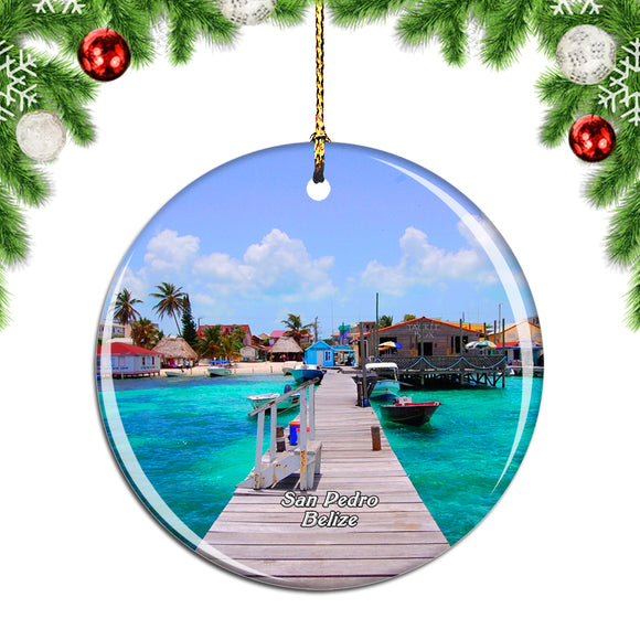 Belize San Pedro Christmas Ornament