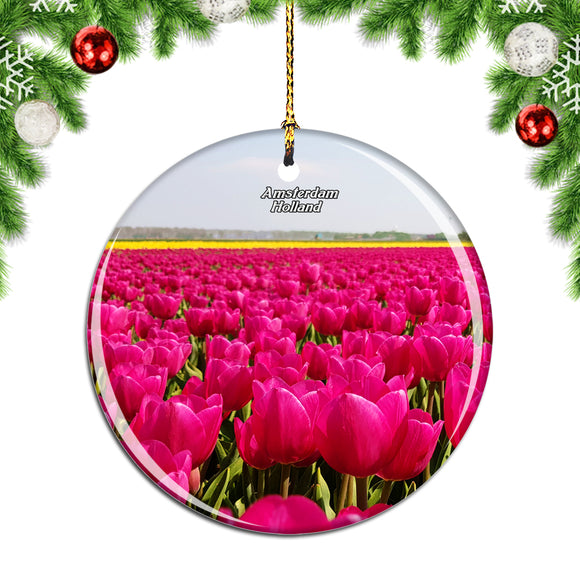 Netherlands Holland Amsterdam Tulip Christmas Ornament