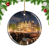 Netherlands Holland Amsterdam Bridge Christmas Ornament