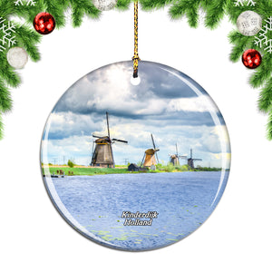 Netherlands Holland Kinderdijk Windmill Christmas Ornament