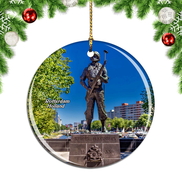 Netherlands Holland Rotterdam Memorial Marine Christmas Ornament