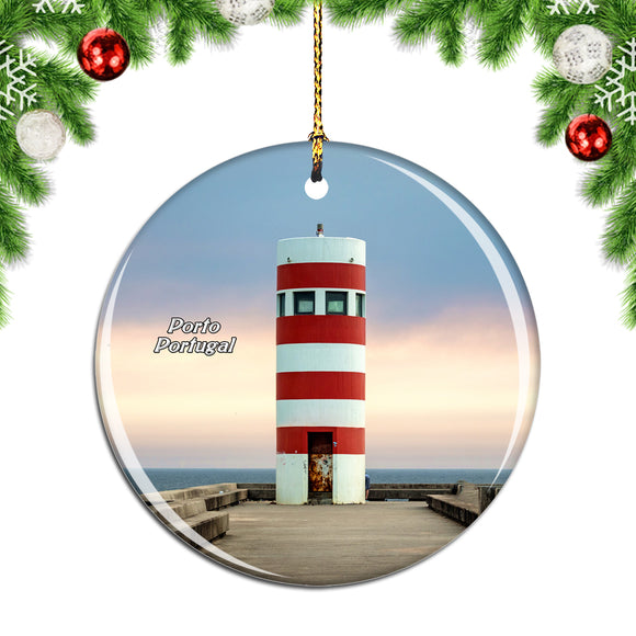 Portugal Lighthouse Porto Christmas Ornament